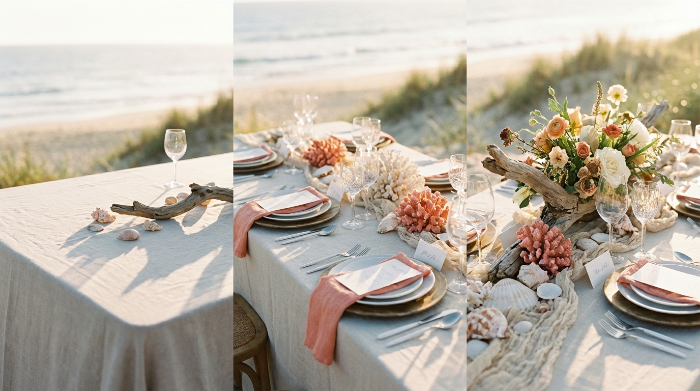 Beach Wedding Table Decor Ideas: 25 Stunning Looks From Boho to Black-Tie
