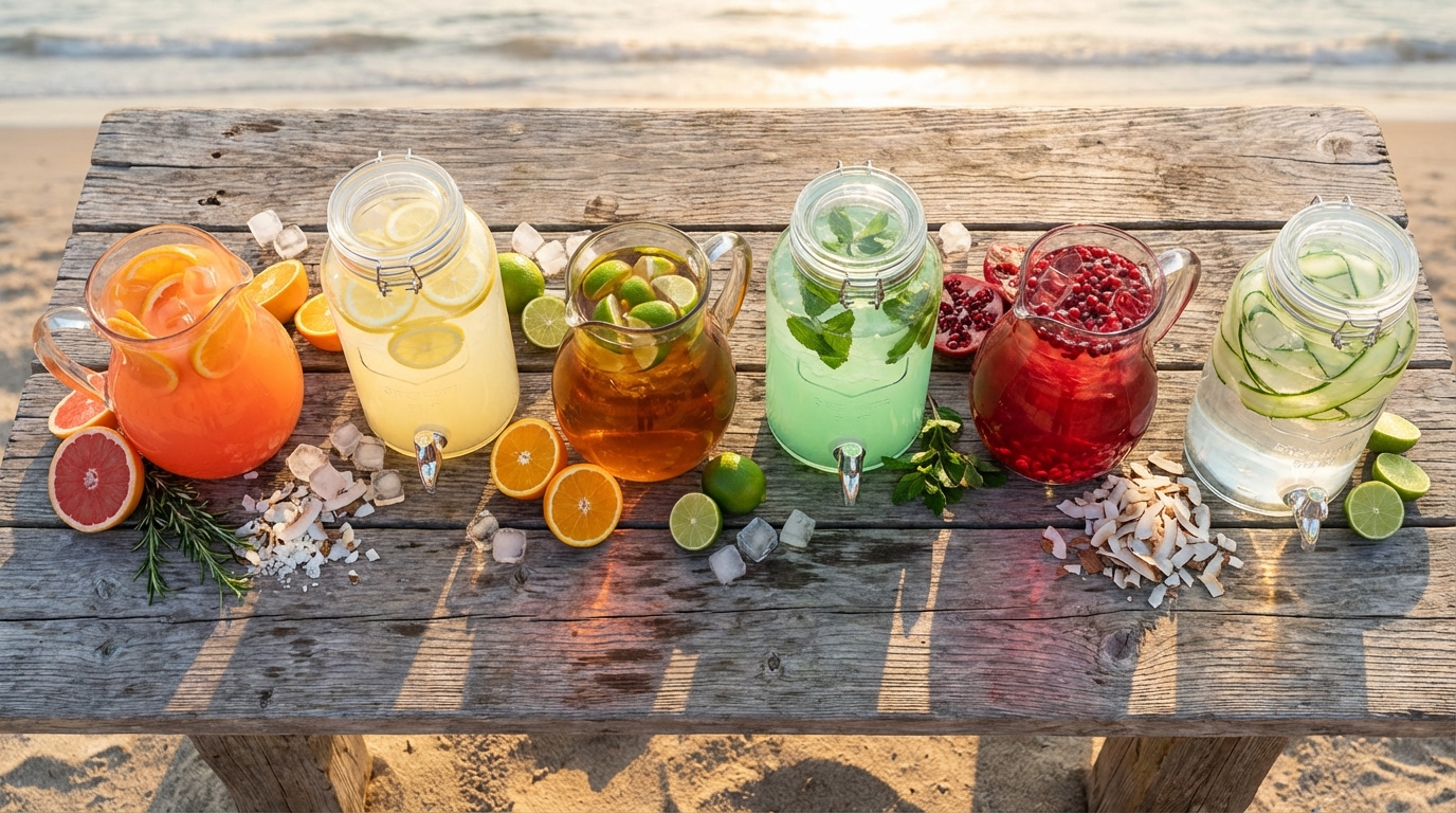 Beach Wedding Drinks: 6 Batch Cocktail Recipes (Plus the Logistics That Actually Matter)