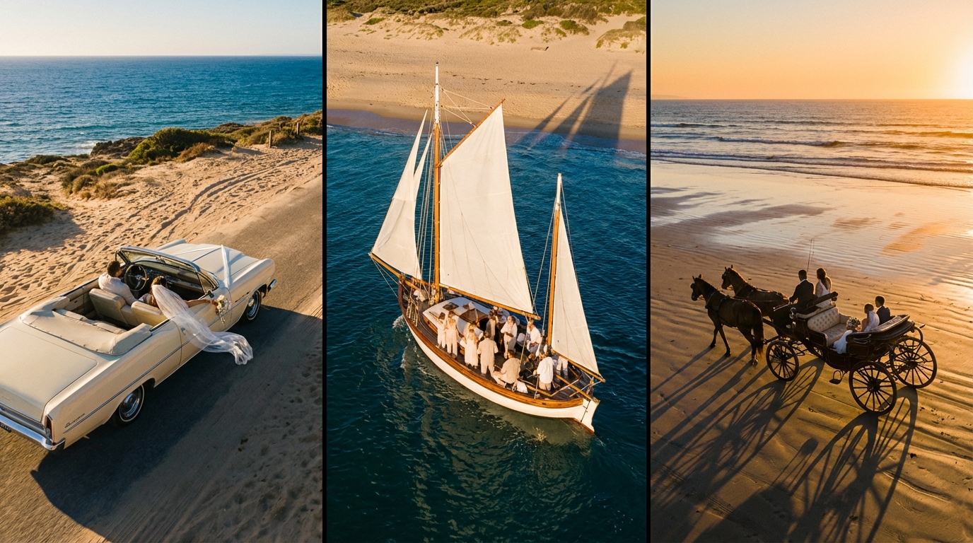 Beach Wedding Transportation Ideas: 15 Ways to Arrive in Style (On Land, Sea & Sand)