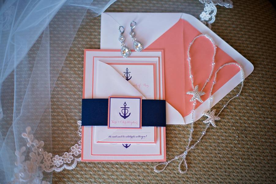 Pink and Navy Nautical Beach Wedding — photo 15