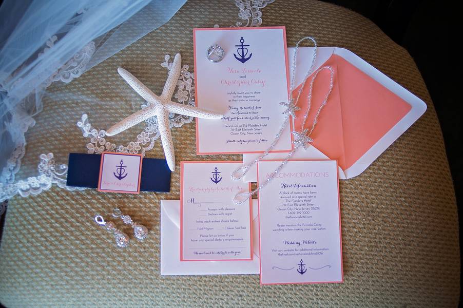 Pink and Navy Nautical Beach Wedding — photo 13