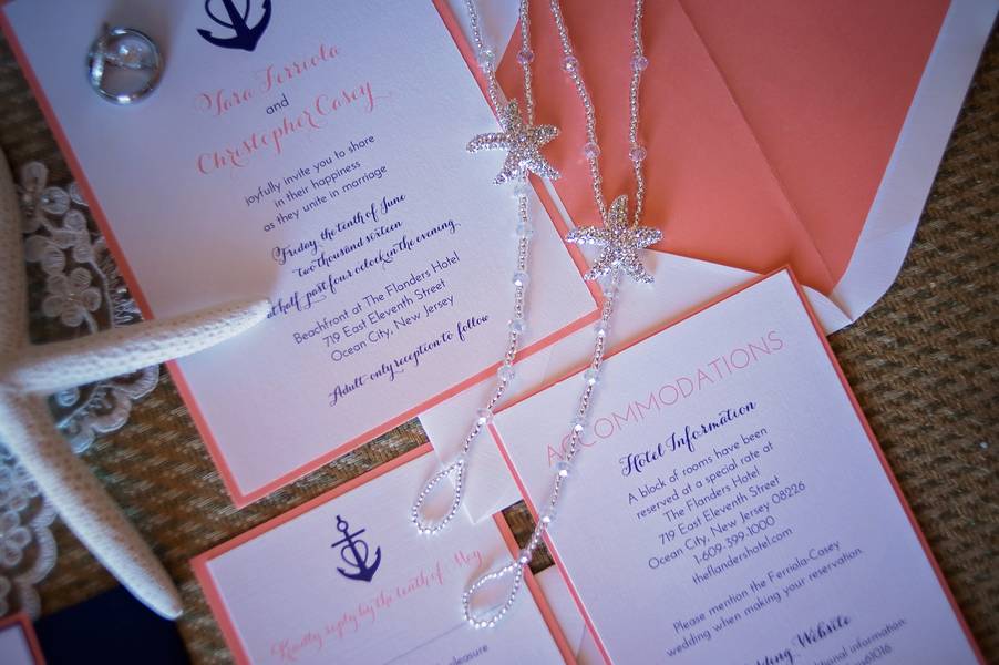 Pink and Navy Nautical Beach Wedding — photo 16