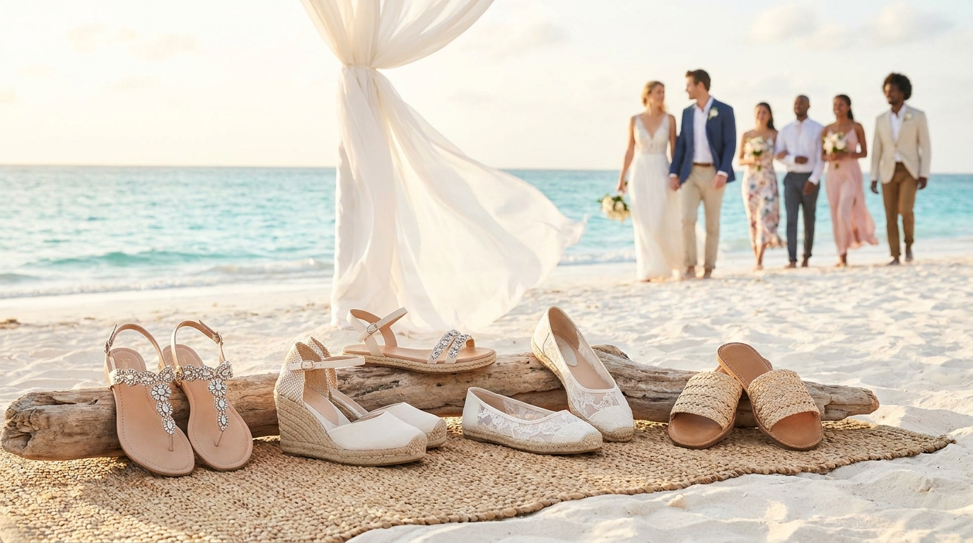 Wedding Shoes for the Beach: 7 Styles That Actually Work on Sand (2026)